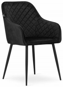 Scaun de sufragerie din catifea Culoare negru, NUGAT