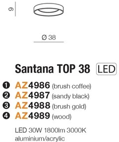 Lustra LED aplicata design slim circular SANTANA TOP 38 3000K GO