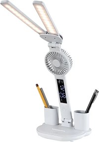 Rabalux NOVILO 74030 - Lampă de birou LED reglabilă cu ventilator, LED 7W/5V