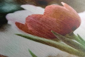 luncă de lalele în stilul retro