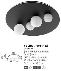 Lustra/Plafoniera LED design modern VELNA 62cm