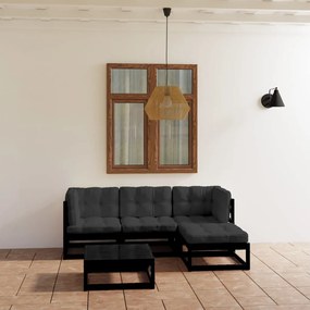 vidaXL Set mobilier de grădină cu perne, 5 piese, lemn masiv de pin