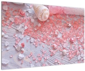 Tablou - Atmosfera de litoral în nuanțe roz (90x60 cm)
