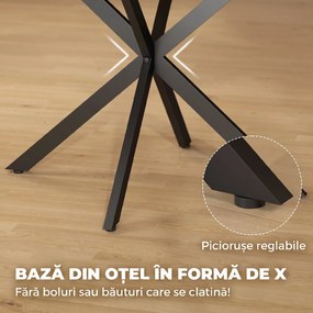 HOMCOM Masă de Sufragerie Extensibilă pentru 4-6 Persoane, 100-135cm, Maro Rustic | Aosom Romania