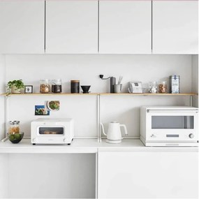 Raft suplimentar alb/în culoare naturală din lemn 90x18 cm Tower – YAMAZAKI