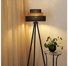 Brilagi - Lampă de podea DAKOTA LUNETA 1xE27/15W/230V negru/ratan