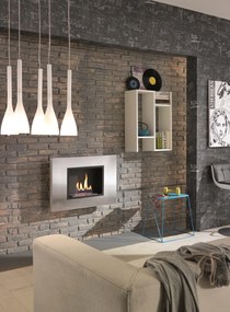 STONES Șemineu bio montat pe perete 17cm X 78cm H. 54cm | Aosom Romania