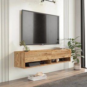 Comoda TV de perete Roscoe color sonoma 140x31.6x29.6cm