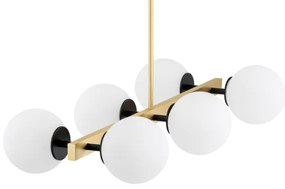 Lustră pe tijă FREEMONT 6xE27/15W/230V aurie/albă/neagră Argon 2549