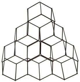 Suport metalic pentru sticle de vin Compactor, negru