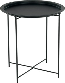 Masuta auxiliara cu tava detasabila RENDER, negru, metal, 47x47x50 cm