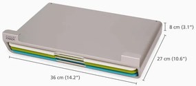 Set 3 tocatoare cu suportJoseph Joseph Folio Slim 60235, 36x28 cm, Cu doua fete, Montare pe raft, Multicolor