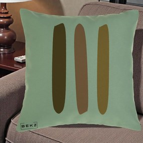 Perna Decorativa Abstract Linii Terracotta, 40x40 cm, Verde, Husa Detasabila, Perna Inclusa, BEKZ®