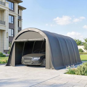 Outsunny Carport Cort-Garaj 3x6m Rezistent la iarnă, cort depozit impermeabil cu pereți laterali detașabili, ușă rulantă mare, UPF50+ | Aosom Romania