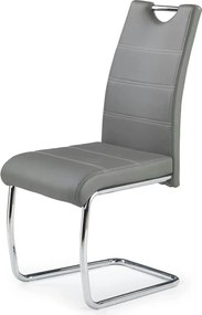 Scaun tapitat piele ecologica K211, gri/crom, 42x60x97 cm