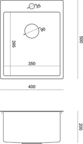 Chiuveta inox RUSSEL 90 cupru