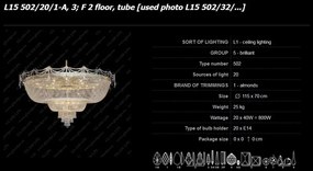 Plafoniera eleganta cristal Bohemia L15 502/20/1-A, 3; F 2 floor, tube