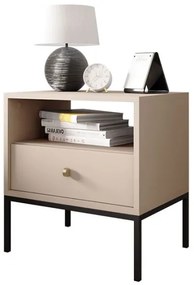 Noptieră MONO 56x54 cm bej/negru