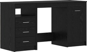 vidaXL Birou cu raft 2 pcs Stejar Negru 140 x 50 x 76 cm Lemn compozit