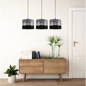 Lustră pe cablu CORAL 3xE27/60W/230V neagră și gri