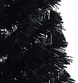 Jumatate brad de Craciun artificial cu suport, negru 120 cm PVC Negru, 120 x 68 cm, 1