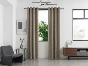 Perdea opaca LOOM VELVET 140x250 cm, bej-maro Agatat: Inele metalice
