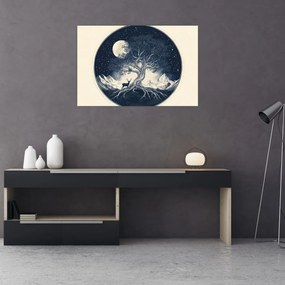 Tablou – Arbore magic cu cerb I. (90x60 cm)