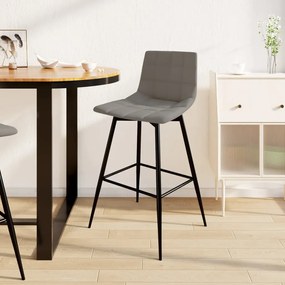 338606 vidaXL Scaun de bar, gri deschis, catifea