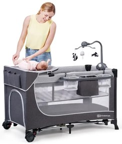 Pătuț portabil LEODY gri KINDERKRAFT