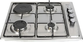 Plita incorporabila Zilan ZLN1918 GPL si Gaz natural 58x50 cm, 3 ochiuri, 1 ochi electric, duze de schimb incluse, aprindere electrica, Inox