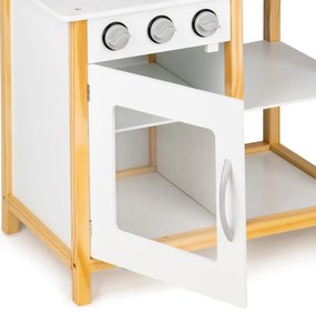 Bucătărie pentru copii din lemn cu cuptor alb