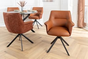 Set 2 scaune Pivotante, Piele Naturala LE GRAND maro coniac