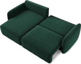 Colțar verde închis extensibil/cu spațiu de depozitare cu tapițerie din catifea (cu colț pe partea stângă/cu șezlong) Kalena – Makamii