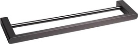 Suport prosop dublu Balneo Qarx Gun Metal mat 60 cm