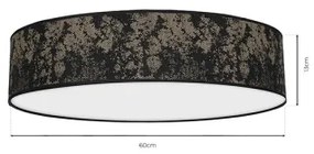 Plafonieră SATINO 3xE27/60W/230V neagră/aurie