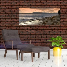 Tablou - Marea și munții (120x50 cm)