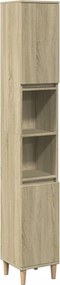 vidaXL Dulap de baie, stejar sonoma, 30x30x190 cm, lemn prelucrat