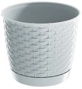 Jardinieră din plastic Ratolla Round, alb, diam. 16,5 cm, diam. 16,5 cm