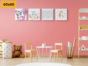 Set tablouri pentru copii în culori pastelate