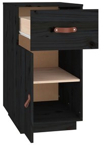 Dulap de birou, negru, 40x50x75 cm, lemn masiv de pin 1, Negru