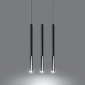 Lustră pe cablu MOSAIC 3xG9/12W/230V neagră/cromată