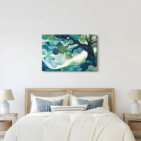Tablou – Coroană verde a arborelui vieții (90x60 cm)