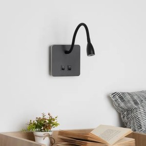 Lampă LED flexibilă de perete Brilagi MAYA Double LED/4W/230V + LED/3W negru