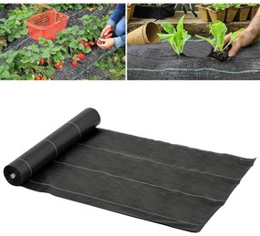 Outsunny Folie Neagră de Mulci 50x2m, Protecție UV, pentru Grădină, Sera, Drenaj Eficient | Aosom Romania