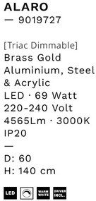 Lustra suspendata LED design circular Alaro 60cm NVL-9019727