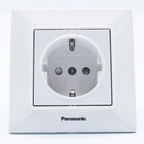 Priza cu impamantare si protectie copii, 16A, IP20, Alb, Panasonic Arkedia Slim