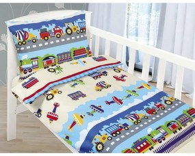 Bellatex Lenjerie de pat Beata Airplane albastru,100 x 135, 45 x 60 cm