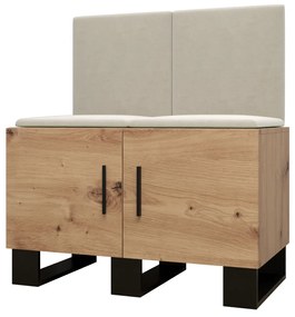 Set mobilier pentru hol Amanda 19 (Stejar artisan + bej). 1086019