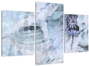 Tablou - Frescă florală pe un perete de cărămidă (90x60 cm)