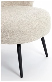 Fotoliu crem cu tapițerie din stofă bouclé Dieyda – Light &amp; Living